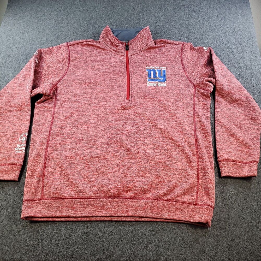 Adidas New York Giants Snow Bowl Sweater Men's 1/4 Zip Performance Pullover Red